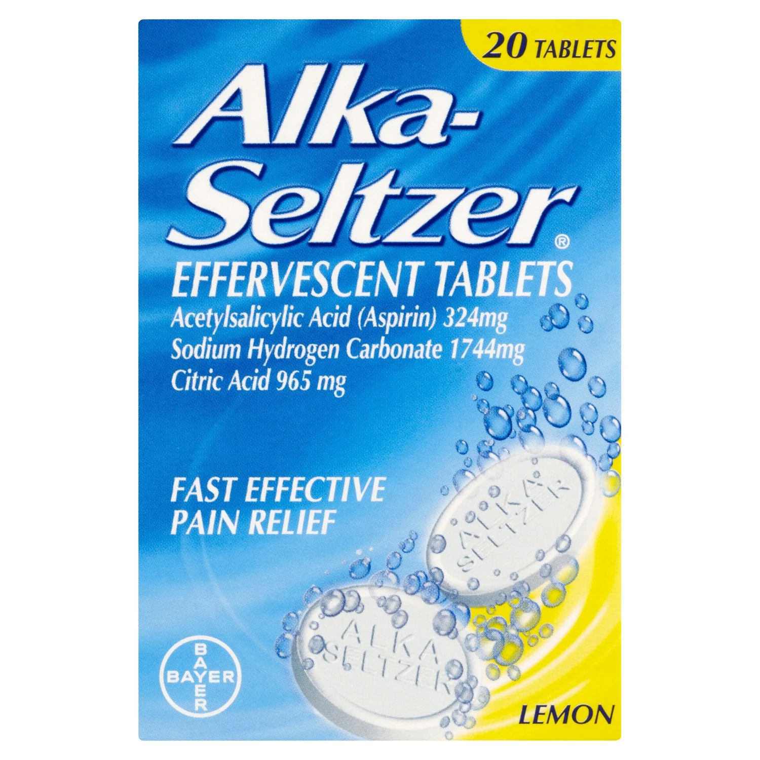 Alka Seltzer Lemon Effervescent Tablets (20 Piece)
