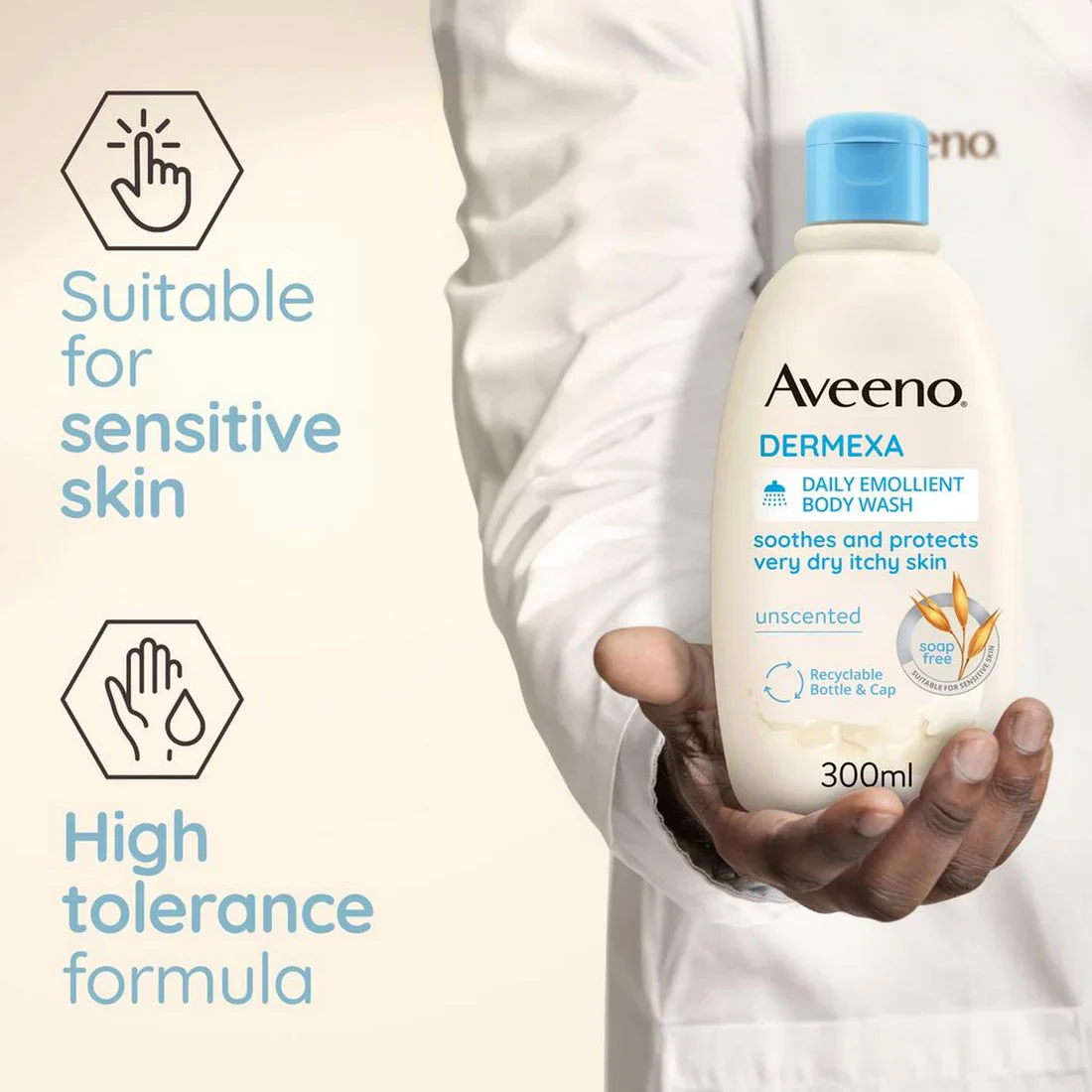 Aveeno Dermexa Daily Emollient Body Wash 300ml - Image 2