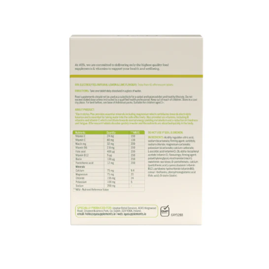 AYA Electrolyte Triple Pack Lemon & Lime 60 Tablets - Image 3
