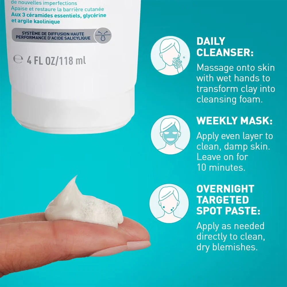 CeraVe Blemish Clay To Foam Cleanser 118ml - Image 4