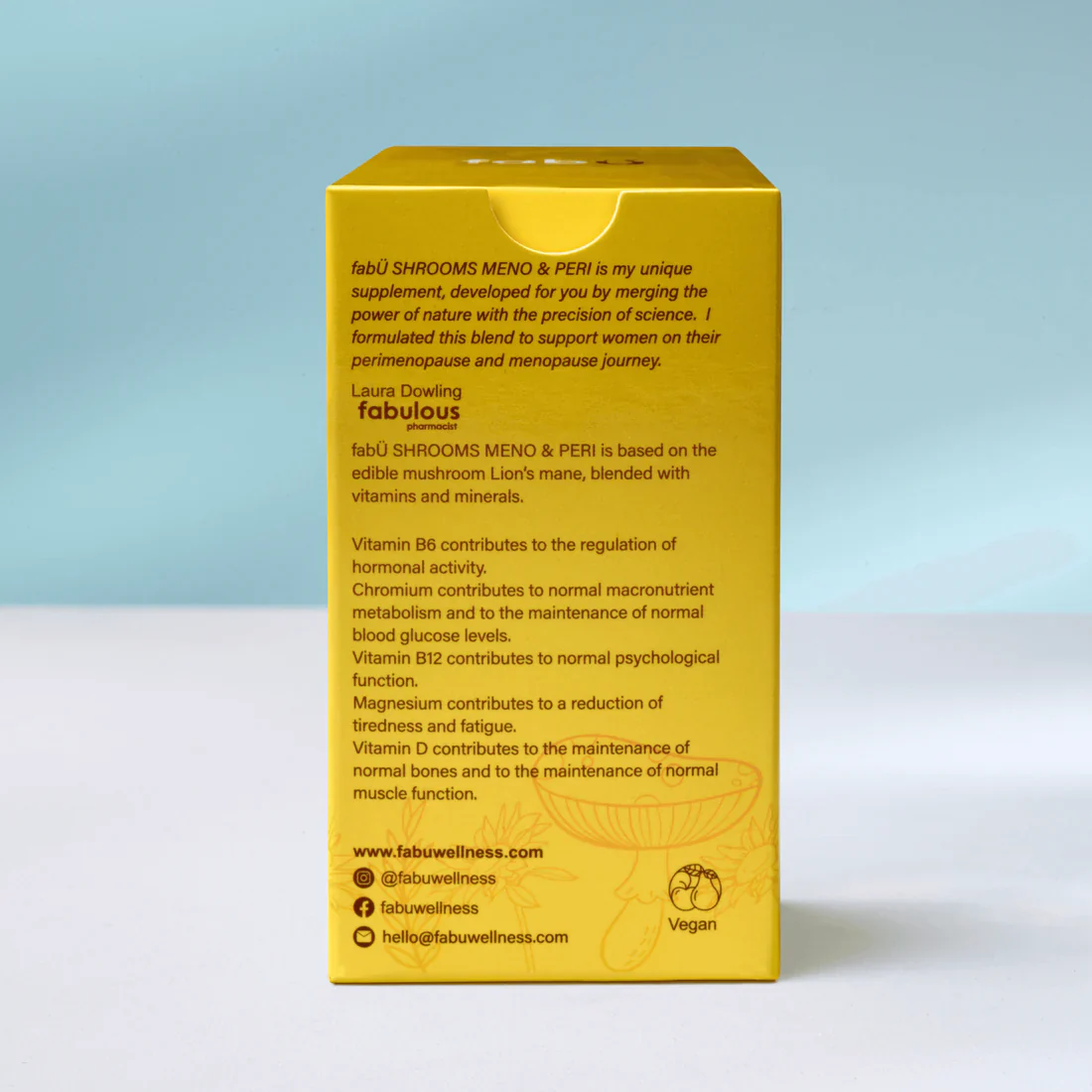 FabU Shrooms Meno & Peri 60 Capsules | Menopause Support Supplement - Image 6