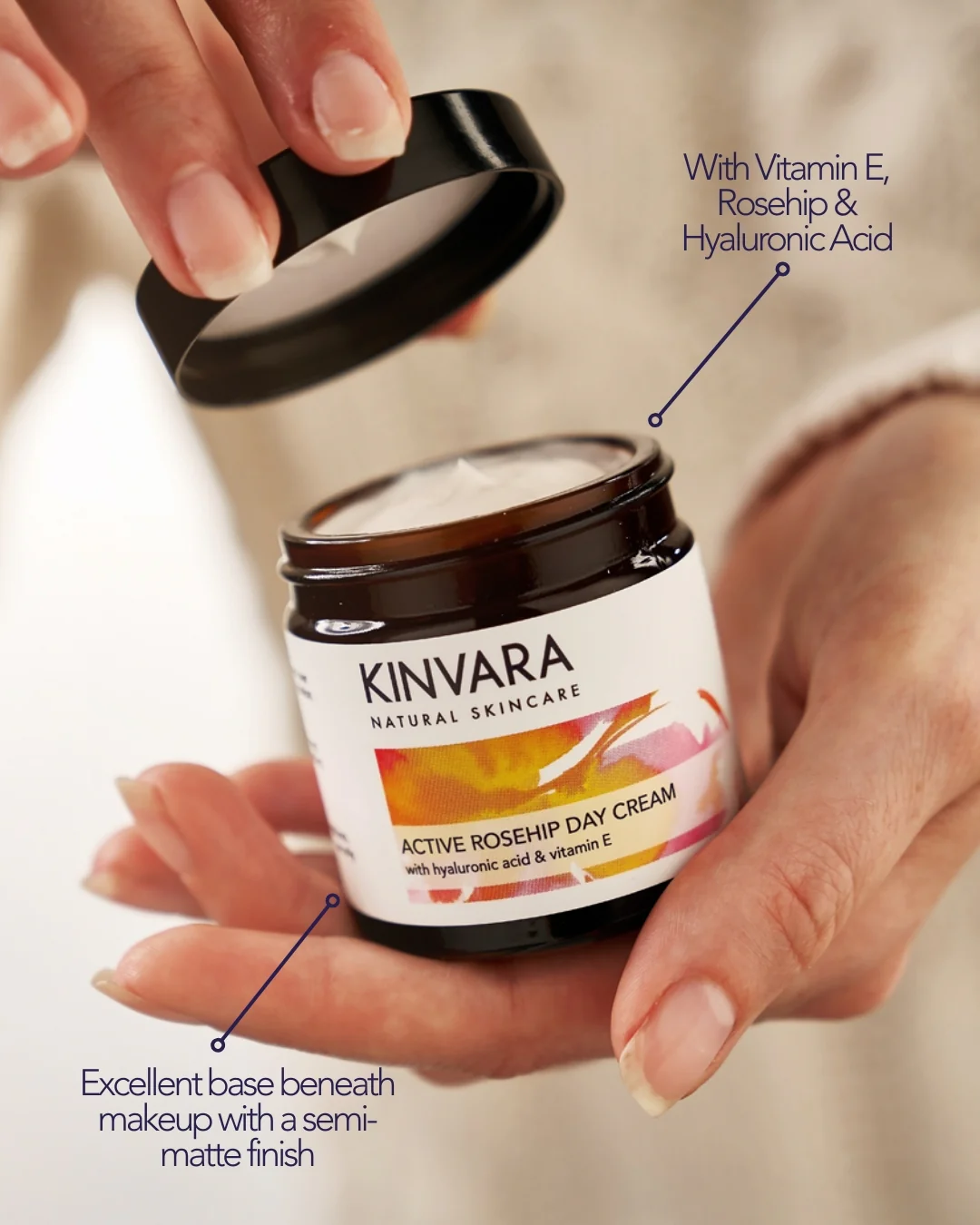 Kinvara Active Rosehip Day Cream 60ml - Image 4