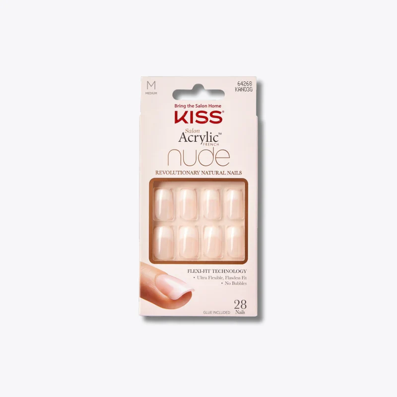 Kiss Salon Acrylic French Nude Square Nails - Cashmere