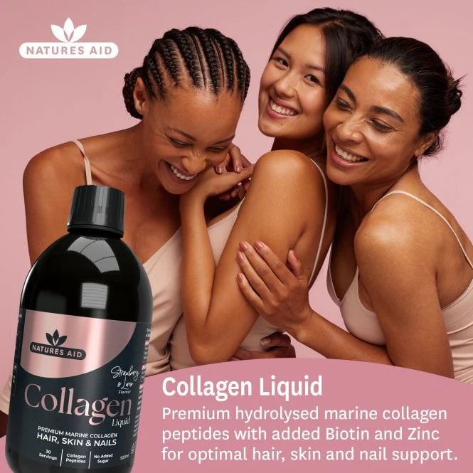 Natures Aid Marine Collagen Liquid 5000mg - Strawberry & Lime 500ml - Image 3