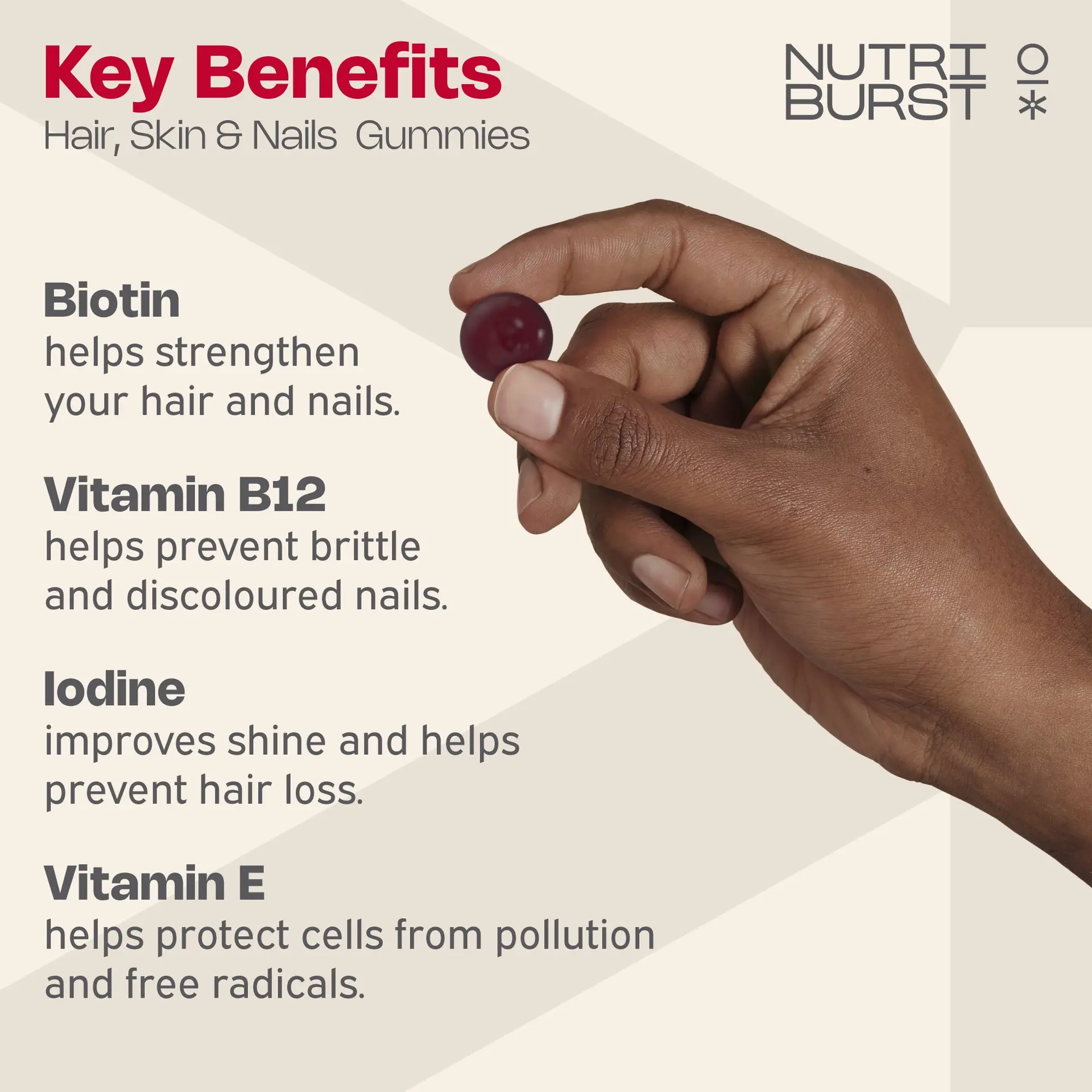 Nutriburst Hair, Skin and Nails 60 Gummies - Image 2