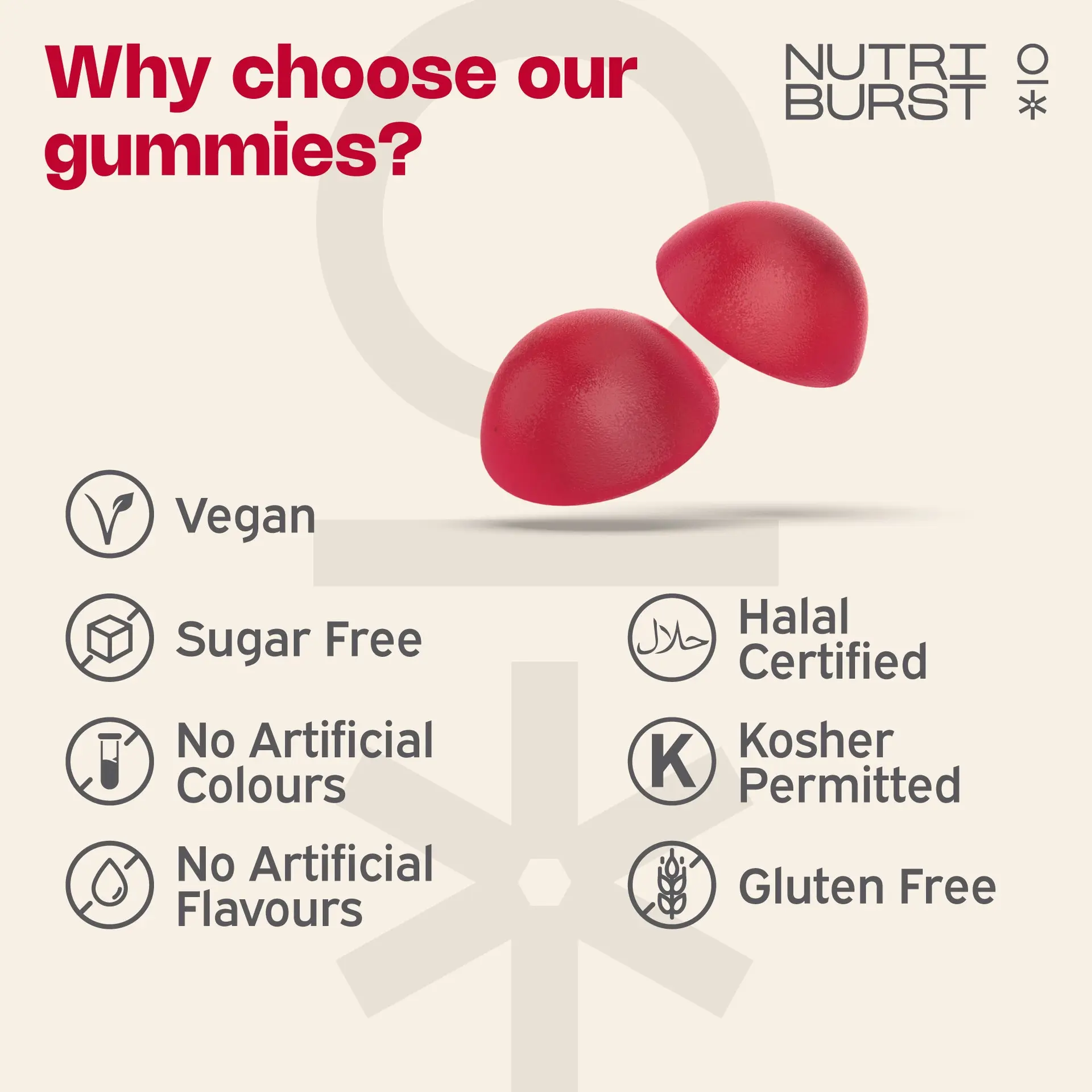 Nutriburst Hair, Skin and Nails 60 Gummies - Image 3