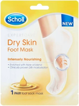 Scholl Expert Care Dry Skin Foot Mask - Intensely Nourishing Triple Oil Foot Mask