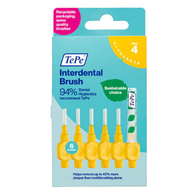 TEPE Interdental Brushes Yellow Size 4 6pk