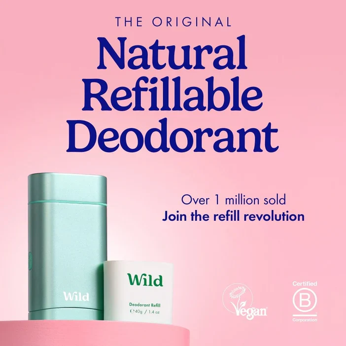 WILD NATURAL DEODORANT REFILL COTTON & SEAT SALT 40G - Image 2