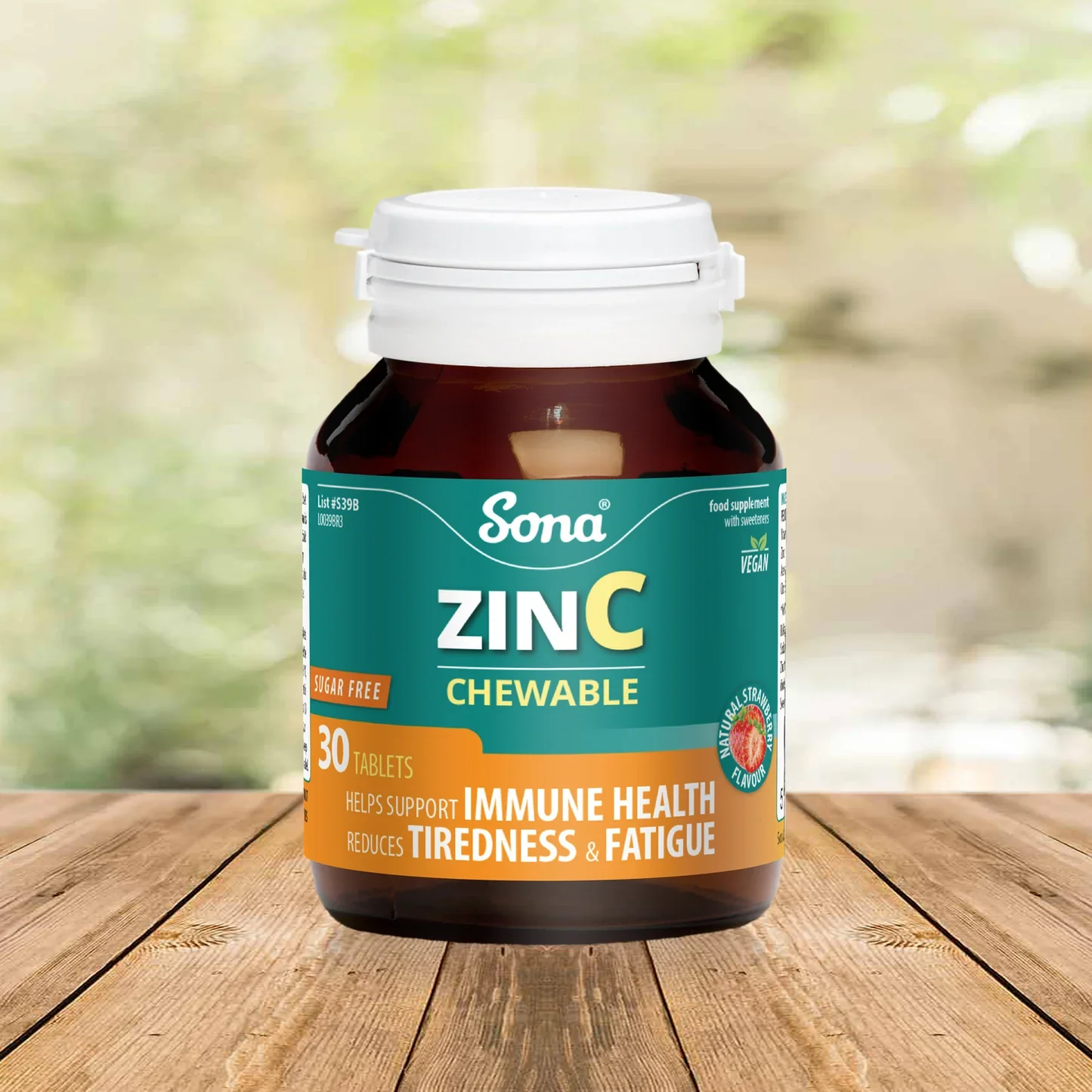 Sona ZinC - Cold formula Chewable Zinc and Vitamin C  30 Tablets
